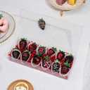20 Clear Plastic Cookies Boxes - 12x5x2Inches, Perfect for Chocolate Covered Strawberries, Cakes, Truffles & More - Ideal for Christmas, Valentine's & Mother's Day