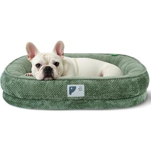 Dog Bed Medium Size Dog,Orthopedic Bed with Removable Cover&Non-Slip Bottom Couch Bed with Four-Sided Bolster Green L (Large (30 x 25 Inch))