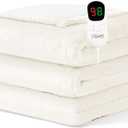 Homemate Heated Blanket Electric Throw - 50"x60" Heating Blanket Throw 1/2/4/6/8 Hours Auto-Off 10 Heat Level Over-Heat Protection Flannel Sherpa ETL Certification