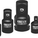 NEIKO 30249A 5 Piece Impact Socket Adapter Set, Standard SAE, 1/4, 3/8, 1/2" Cr-V Steel Impact Driver & Wrench Conversion Kit Socket Reducer, Locking Socket Adapter Set
