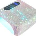 72W Cordless Led Nail Lamp, Rechargeable Nail Dryer, Portable Gel UV Led Nail Light with 4 Timer Setting Sensor, Professional Wireless Gel Nail Lights Nail Art Manicure Tools for Home and Salon (Diamond)