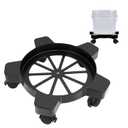 CNQLIS 5 Gallon Bucket Dolly with 5 Swivel Swivel Wheels,75 lbs, Car Wash Bucket Wheels No Tip or Spilling for Car Washing Garage Construction Flowerpot (Blackbrake)