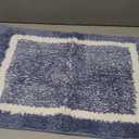 OLANLY Bathroom Rugs 24x16, Extra Soft and Absorbent Microfiber Bath Mat, Non-Slip, Machine Washable, Quick Dry Shaggy Bath Carpet, Suitable for Bathroom Floor, Tub, Shower (Small, Blue)