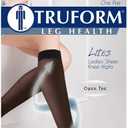 Truform Sheer Compression Stockings, 15-20 mmHg, Women's Knee High Length, Open Toe, 20 Denier, Nude, Large (Beige, L)