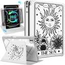 Kidcube for iPad Pro 13 Inch Case M4 2024 - for Women Girls Cute Folio Cover with Pencil Holder Girly Kawaii Fashion Sun Unique Design Rotating Stand for iPad Pro 13 Inch Case 2024 (A2925 A2926 A3007)