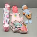 deAO Baby Doll Stroller Set with 13 inch Doll,Kids Play Stroller Toys,13" Baby Doll Set with Foldable Doll Stroller,18 PCS Baby Doll Accessories with 2 Sets Doll Clothes