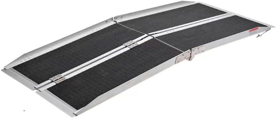 YISHANRENJIE Portable Wheelchair Ramp 4FT, 80 Mesh Non-Slip Gravel, Aluminum Collapsible Wheelchair Ramp, Threshold Ramp,Step Ramp, Easy for The Elderly and Disabled to Pass Through Safely