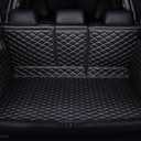 FHJBP Car Trunk Liner for Mercedes GLC SUV GLC350 GLC260 GLC300 GLC450 2016-2022 3D Full Coverage Protection Cargo Mat+Backrest Cover+Both Sides Panel Replacement Accessories Black w/Black Stitching