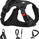 NESTROAD No Pull Dog Harness, Adjustable Oxford Dog Vest Harness with Leash, Reflective No-Choke Pet Harness with Easy Control Soft Handle for Small Medium Dogs(Medium, Black)
(Mneck 13-17" chest 17-25")