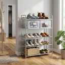 5 Tier Heavy Duty 201 Stainless Steel Shoe Rack Storage Shelf, 3 inches x 10.71 inches x 35.63 inches