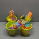 Beach Bucket Toy Set 9 Piece 1 Bucket 2 Shovels 1 Rake 5 Sand Molds