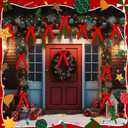 Riceshoot 30 Pcs Red Bow Valentines Decoration, 11 x 6.3 Inch Large Velvet Bows for Valentines Tree Gift Ribbon Garland Ornaments for Wreath Crafts Wedding Christmas Party