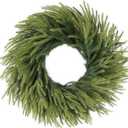 26 inch Norfolk Pine Wreath, Realistic Christmas Wreath for Front Door, Artificial Real Touch Green Wreath Greenery for Door Wall Windows Mantle Outdoor Christmas Decoration