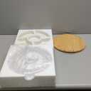 yarlung Ceramic Divided Serving Dishes Platter with Clear Lid, 11 Inch Bamboo Appetizer Tray with Handles 5 Removable Snacks Bowls Relish Tray for Candy and Nut, Chips and Dips, Veggies