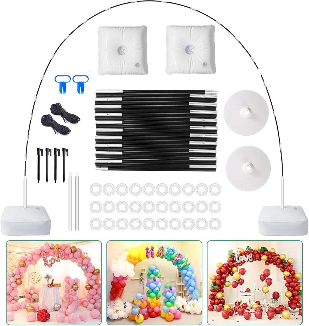 IDAODAN Balloon Arch Kit, Balloon Arch Stand with Base, Adjustable Wide Garland Arch for Wedding Baby Shower Birthday Party Supplies Decorations