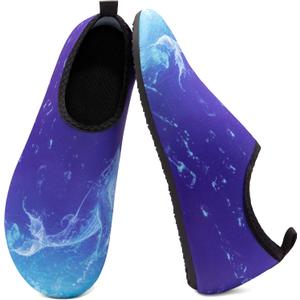 Metog Men Women Water Shoes Quick-Dry Aqua Socks Barefoot Slip-on for Beach Swim Sport Surf Yoga Exercise (8-8.5 Women/7-7.5 Men, Blue Whale)