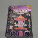 FUNNYB&G Foil Art Craft Kit for Girls 4-10 Years Old: Mess-Free & No-Glue, Create 16 Sparkly Amusement Park Pictures Perfect Travel Toy & Birthday Gift for Kids Amusement Park