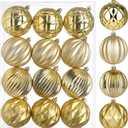 Christmas Ball Ornaments 3.14" Gold Christmas Ornaments Big Shatterproof Xmas Tree Ornaments Hanging Balls Bulb Ornament for Wedding Holiday Halloween New Year Party Indoor Outdoor Decorations 12Pcs