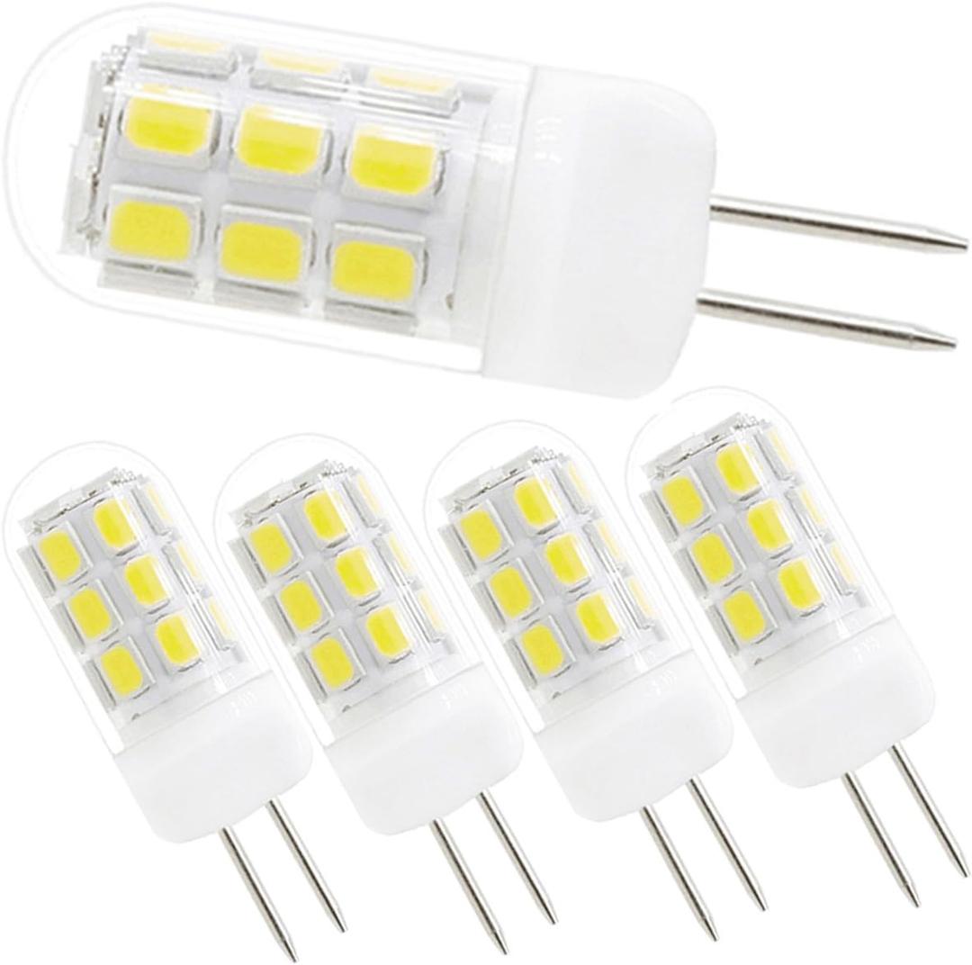 120V G4 Led Bulb Dimmable, 3W Replace to 20W-35W Halogen G4 Bi pin Base Bulbs, White 6000K 5-Pack