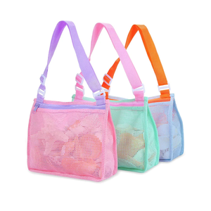 Tagitary Beach Toy Mesh Beach Bag Kids Shell Collecting Bag Beach Sand Toy Seashell Bags Swimming Accessories for Boys and Girls(Only Bags,A Set of 3)