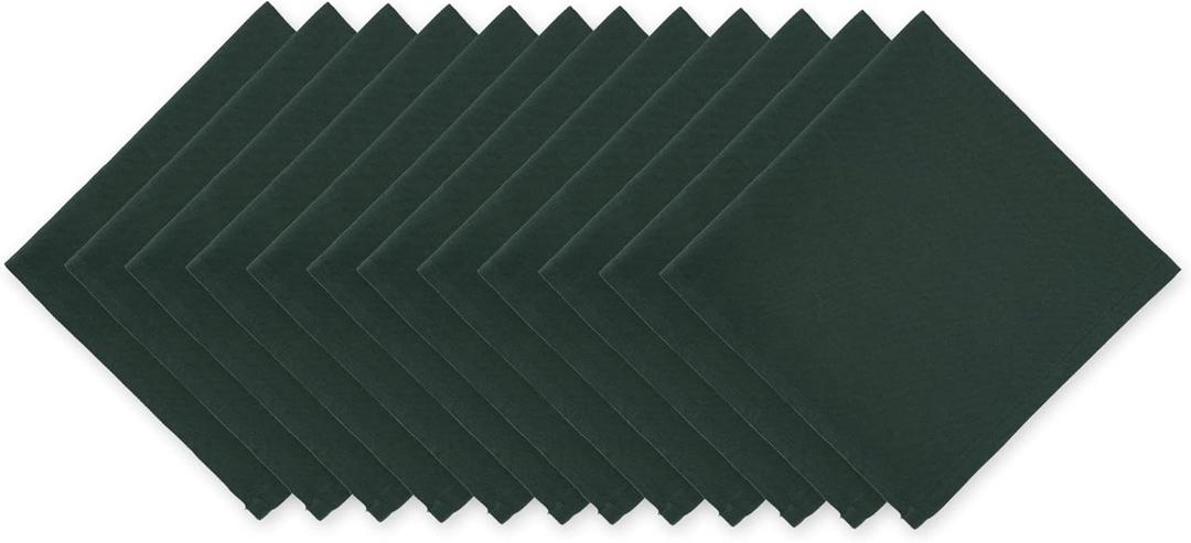 DII Cotton Buffet Napkin Set, 16x16, Dark Green, 12 Piece