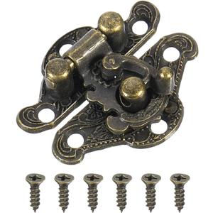 uxcell Hasp Clasp Latch Lock, 28 x 23mm Decorative Retro Toggle Latch Zinc Alloy Hasp Lock for Jewelry Box Craft Box Gift Box Wooden Case, Bronze