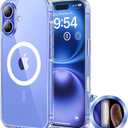 TAURI for iPhone 16 Case with Camera Control Button, Compatible with MagSafe [Anti-Yellowing], Military-Grade Protection, Slim Shockproof Magnetic Phone Case for iPhone 16 6.1", Clear
