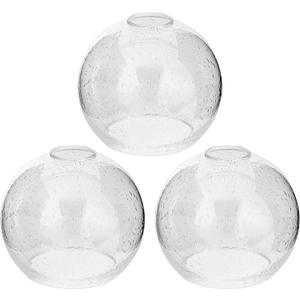 Handblown Clear Seeded Glass Globe Shade 1.65" Fitter Opening Replacement Lamp Shade for Pendant Lights, Chandeliers, Wall Sconces, Vanity & Ceiling Fixtures (3 Pack)