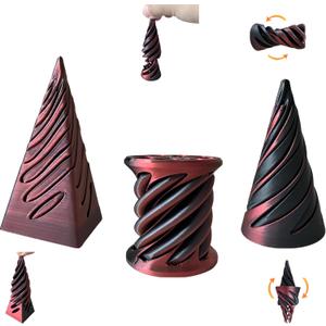 3 Packs Impossible Cone,Spiral Cone Fidget Toy,Impossible Cones passthrough Impossible Pyramid for Relaxing,Spiral Fidget Toy passthrough Impossible Cone,Birthday for Adults & Kids (Black)