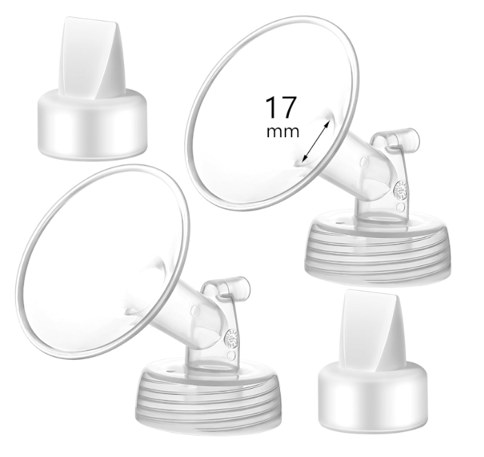 Momstouch 17mm Flange and Duckbill Valve Compatible with Spectra S1 S2 9 Plus Breastpump Replacement to Pump Parts, Not Original, Replace Accessories.