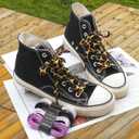 2 x Thin Flat Leopard Print Shoelaces Camouflage Shoe Laces Shoestring 2 Pair (31Inch (80CM), 10 Pink Lucky Flowers)