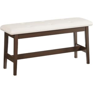 HOOBRO Dining Bench, Bamboo Dining Room Bench with PU Leather Upholstered Seat, for Kitchen, Living Room, Hallway, Kitchen, Entryway, Beige and Brown CE13CD01