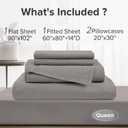 Comfort Spaces 100% Cotton Sheets Queen, Breathable, Ultra Soft Cotton Sheets, Naturally Cool Cotton Bed Sheets with 14" Elastic Pocket Fits up to 16" Mattress, All Season Sheet Set, Dark Gray 4 Piece