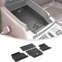 Linskip Console Safe Storage Compatible with 2015-2020 Ford F150, for 2017-2022 F250 F350 F450 F550 Security Console Insert, Console Safe for F150 Accessories(Black)