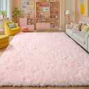 Amdrebio Pink Area Rugs 8x10 for Living Room, Large Fluffy Shag Rug for Bedroom, Kids Room Decor, Big Cute Furry Carpet for Teen Girls, Baby Nursery, Classroom, Soft Fuzzy Cozy Carpets for Playroom
