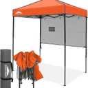 EAGLE PEAK Instant Pop Up Canopy with Adjustable Sun Wall 6x4, Straight Lightweight Compact Portable Tent with Carry Bag, Orange