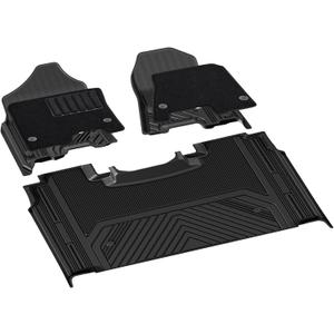 3W Dodge Ram 1500 Floor Mats & Fornt Carpet for 2019-2024 with Original Storage Under Rear Seat All Weather Floor Liner Car Accessories Ram 1500 New Body Crew Cab (Not for Classic Models)