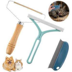 JJUNW 3 Pack Pet Hair Remover, Pro Dog Cat Hair Remover Reusable Lint Shaver Removal Carpet Scraper for Carpet,Clothing,Car Mat,Couch,Cat Tree, Pet Bed
