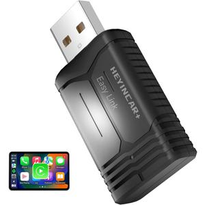 HEYINCAR+ HAir Wireless CarPlay & Android Auto Adapter, 2026 Upgrade, Plug & Play USB Dongle, Convert Wired CarPlay Auto to Wireless, No Latency, Fast Connection, for Apple iPhone & Android Phones