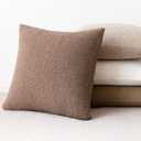 Foindtower Pack of 2, Curly Faux Fur Decorative Throw Pillow Covers Soft Fuzzy Plush Cushion Case with Zipper Cozy Pillowcase for Home Living Room Couch Bed Sofa 16 x 16 Inch, Chocolate (Cocoa)