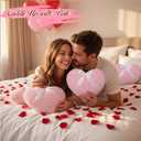 Yerliker Valentine's Day Pink Heart Pillow with Bow Cute Throw Pillow Corduroy Coral Fleece Cushion Covers for Couch Sofa Bedroom Wedding Anniversary Housewarming Gift Decor(1,11 x 10 Inch)