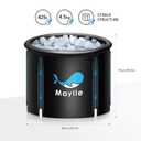 Ice Bath Tub - 110 Gallons Portable Cold Plunge Tub for Athletes - Black Modern Freestanding Bathtub with 4 Pack Large Ice Molds