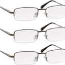 TruVision Readers 3 Pk - Metal Frames OTC Reading Glasses - Silver 1.00