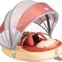 Mambobaby Float Non-Inflatable Baby Float with Canopy, Five-Point Safety System, 3D Canopy(Detachable) UPF 50+, Baby Pool Floats for 3-24 Months, Dual-Mode Toddler Swim Floaties