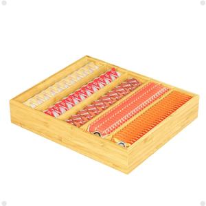 Bamboo Tea Organizer Drawer with Adjustable Dividers, Tea Bag Storage for Drawer, Countertop, Home, Office, Kitchen
