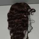 AISI HAIR Beginner Friendly Wigs Brown Wig with Bangs Long Wavy Synthetic Wig for Women with Daily Party Use