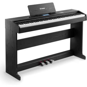 Donner DDP-95 Digital Piano with 88 Key Weighted Keyboard, Beginner Full Size Electric Piano Keyboard Boast Wireless Connection, 4.3" LCD, Record, 610 Tones, 600 Rhythms, 3 Piano Teaching Modes, Black
