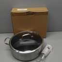 LOLYKITCH 7 Quarts Hybrid Non Stick Tri-Ply Stainless Steel Saut Pan with Lid,12 Inch Deep Frying Pan,Large Skillet,Induction Cooking Pan, Oven Safe and Detachable Handle.