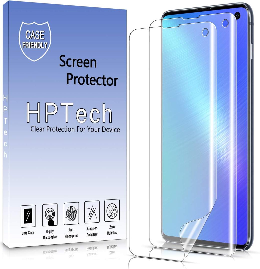 2-Pack Screen Protector For Samsung Galaxy S10 Full Coverage PET Film, HD Clear, Bubble Free, Case Friendly