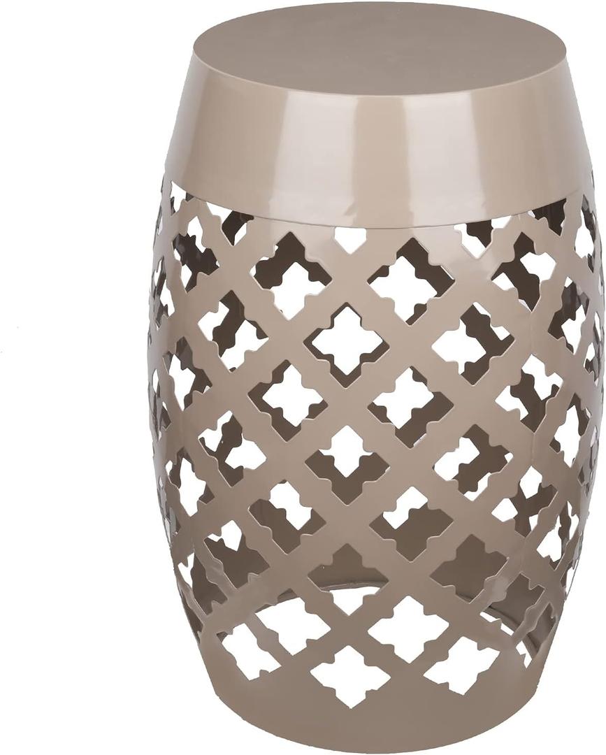 MUMTOP Outdoor Side Table,Cutout Metal Patio Side Table End Table Anti-Rust, 12.25"D x 12.25"W x 18"H